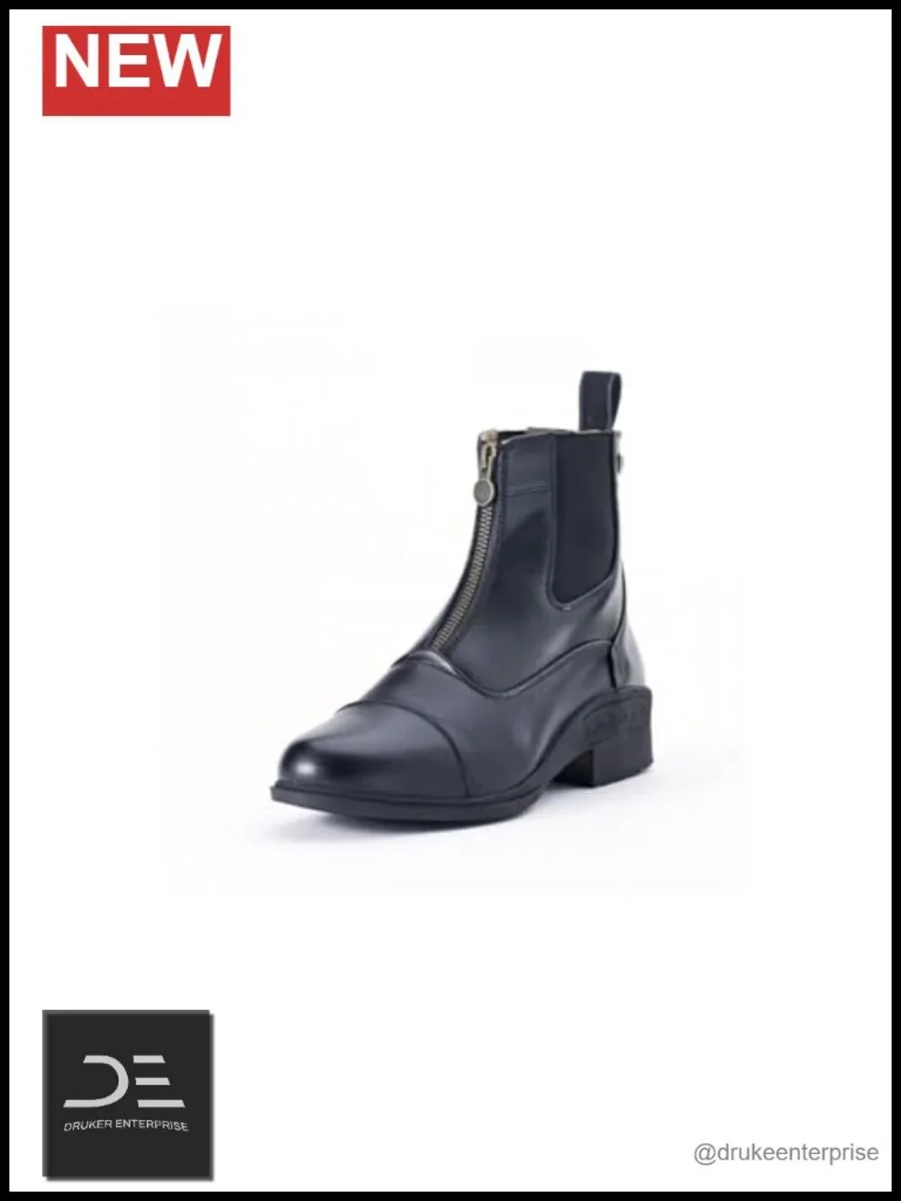 Women's Equestrian Paddock Boots, Ankle Height Zip Closure, Vegan Leather